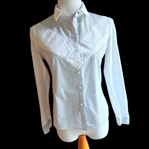 Anne Fontaine Button Down Blouse Sz 40 - Picture 1 of 10